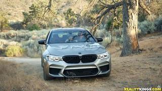 Petite Brunette Aria Lee In Stockings Getting Fucked On Car