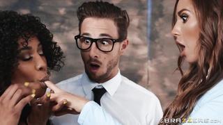 MILF Witches Desiree Dulce And Misty Stone Getting Their Both Pussies Fucked In A Threesome