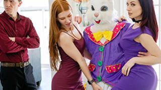 Jessica Ryan and Jane Rogers Seducing The Easter Bunny - Family Strokes HD