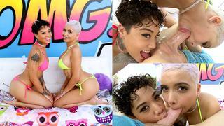 Short Haired Hookers Aaliyah Hadid And Honey Gold Double Blowjob Huge Dick And Swallow Semen - Swallowed