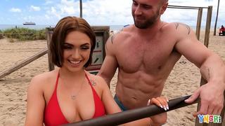 Gracie Gates Takes A Topless Swim In The Pool - Bang Yngr (2021)