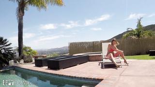 Step Brother Caught Peeping By Step Sister By The Pool (2017) showing Alexis Adams & Codey Steele - SpyFam