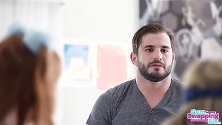 Tonight You Get The Two Stroke Minimum (2023) - Haley Spades, Madi Collins, Nadia Noja - Cum Swapping Sis