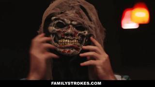 Stepbro Ruined Their Halloween Sex Party! Alison Rey & Zoey Laine